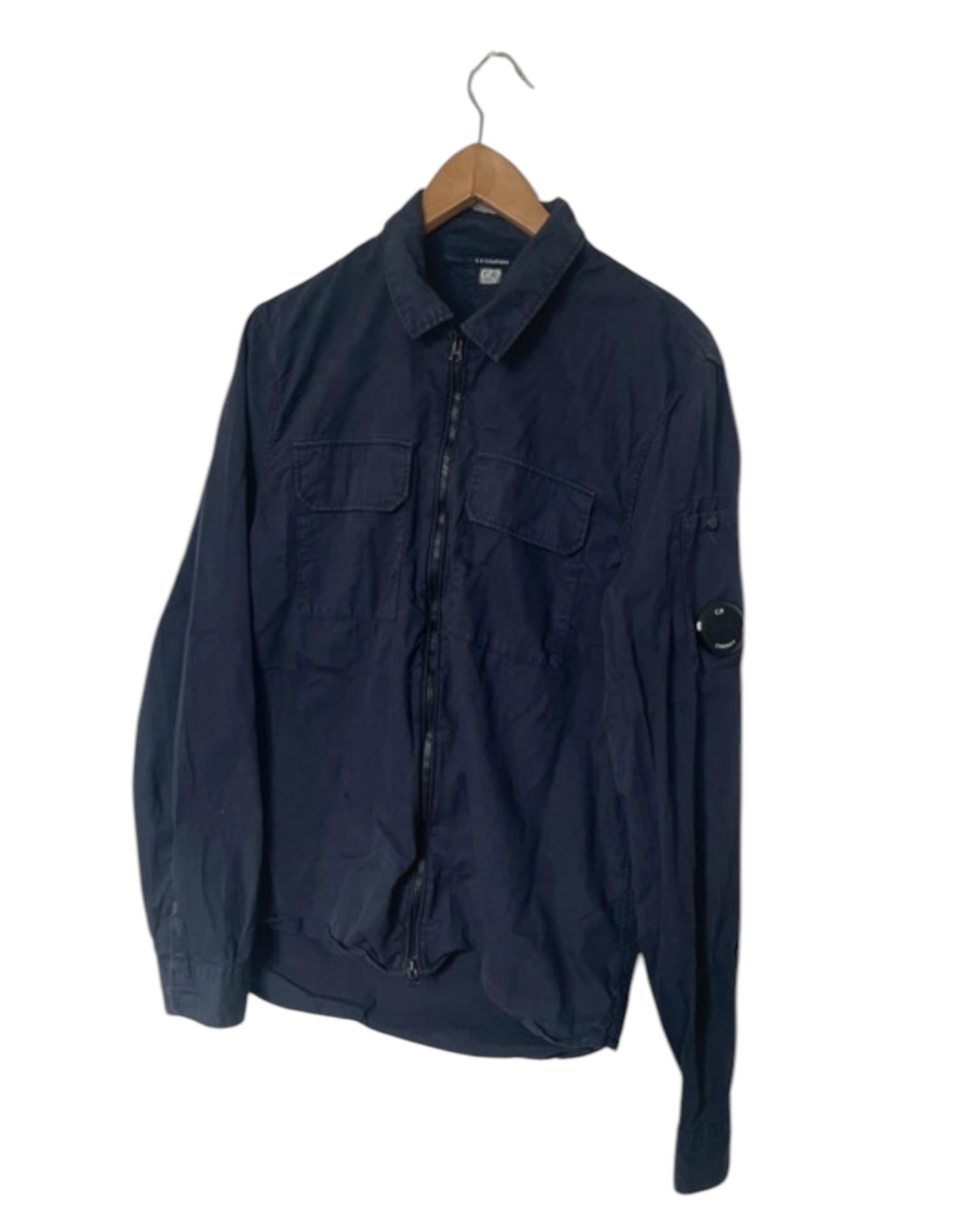 Double Pocket Zip Up Overshirt With Micro Lens