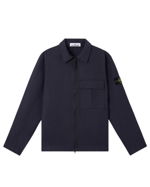 Single Pocket Full Zip Badge Overshirt