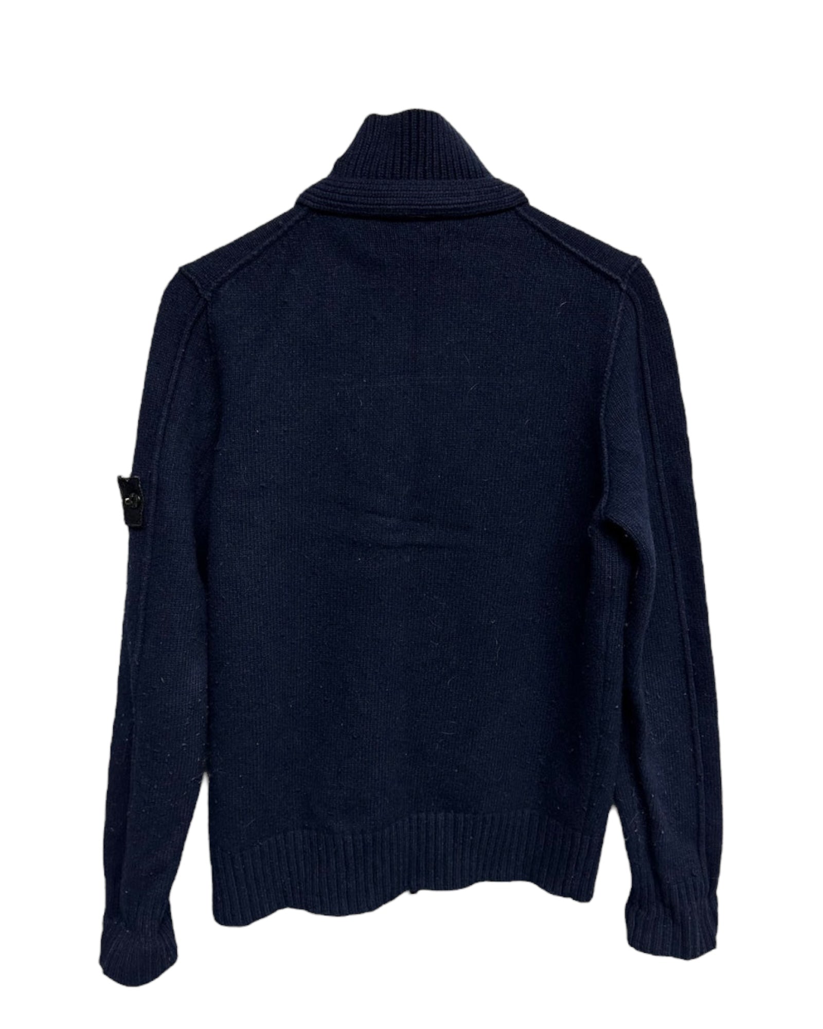 Knit Zip Up Badge Jumper