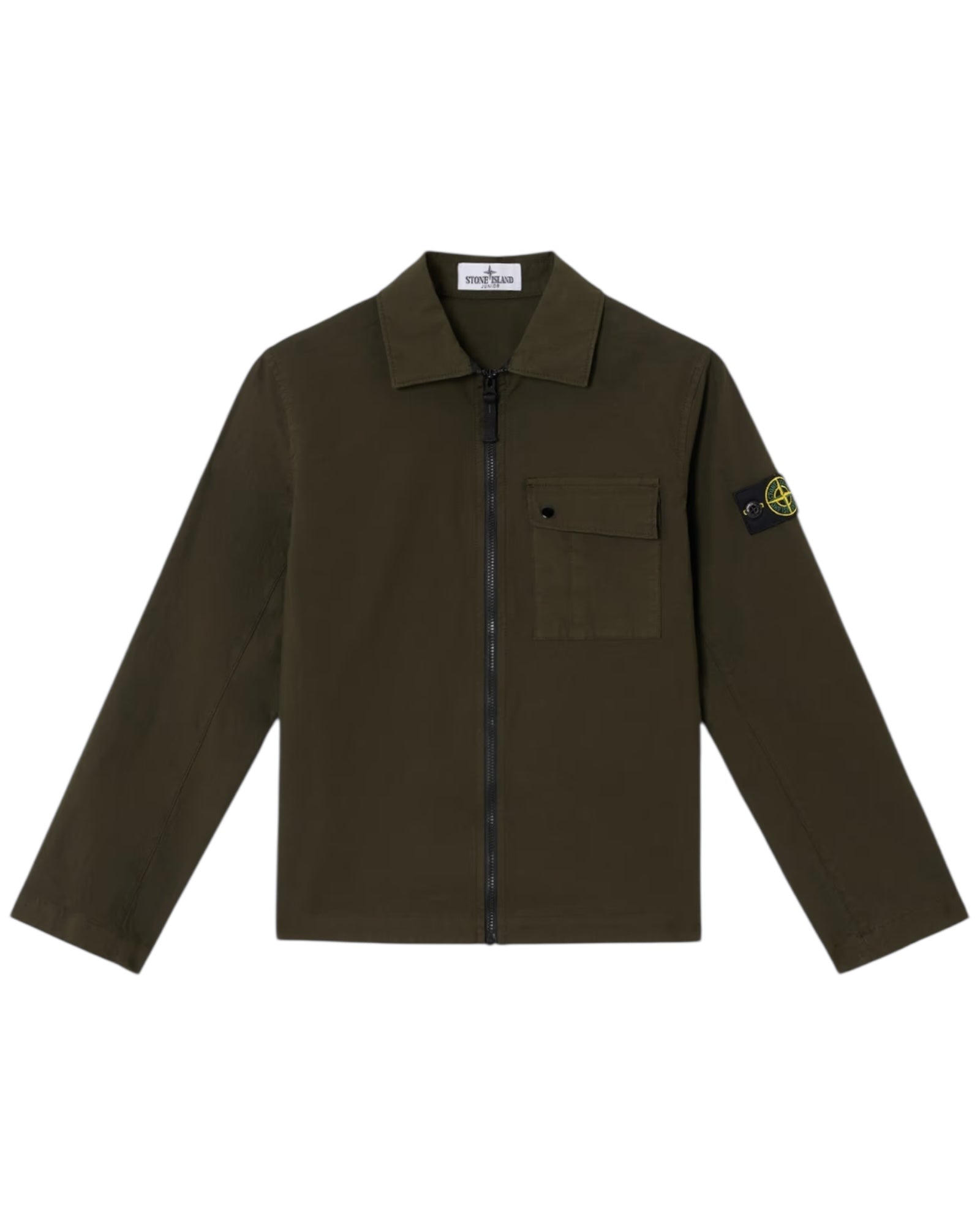 Single Pocket Full Zip Badge Overshirt