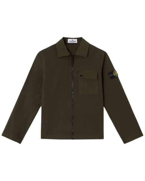Single Pocket Full Zip Badge Overshirt