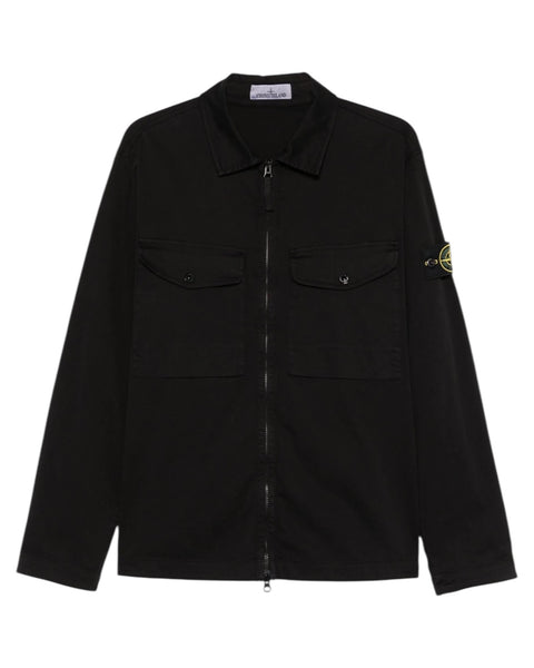 Double Pocket Full Zip Badge Overshirt