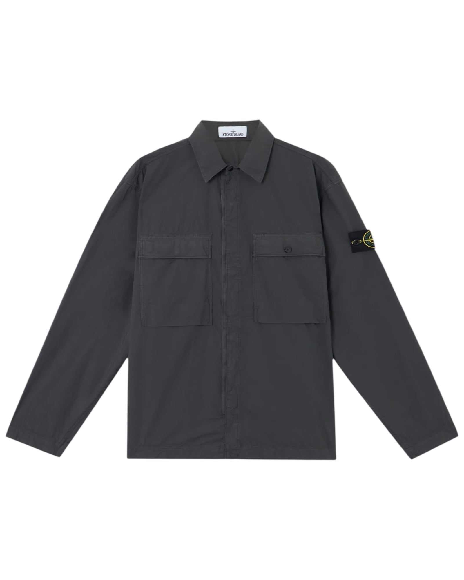 Double Pocket Full Zip Badge Overshirt